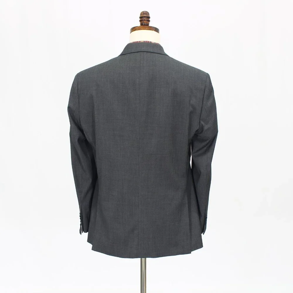 Kenneth Cole 42R Gray Blazer Sport Coat Jacket 2-Button Herringbone Y597